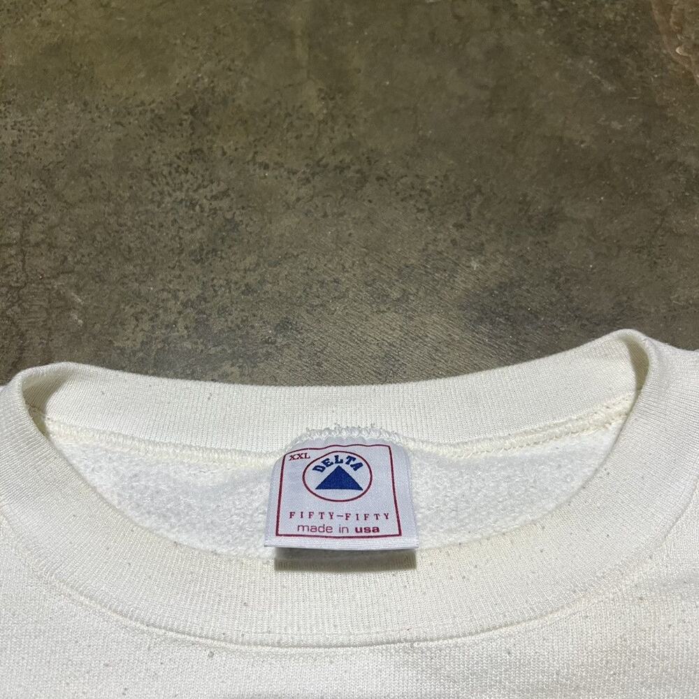 Vintage 90s Will Fish 4 Food Humor White Boxy Sweatshirt - Picture 4 of 4